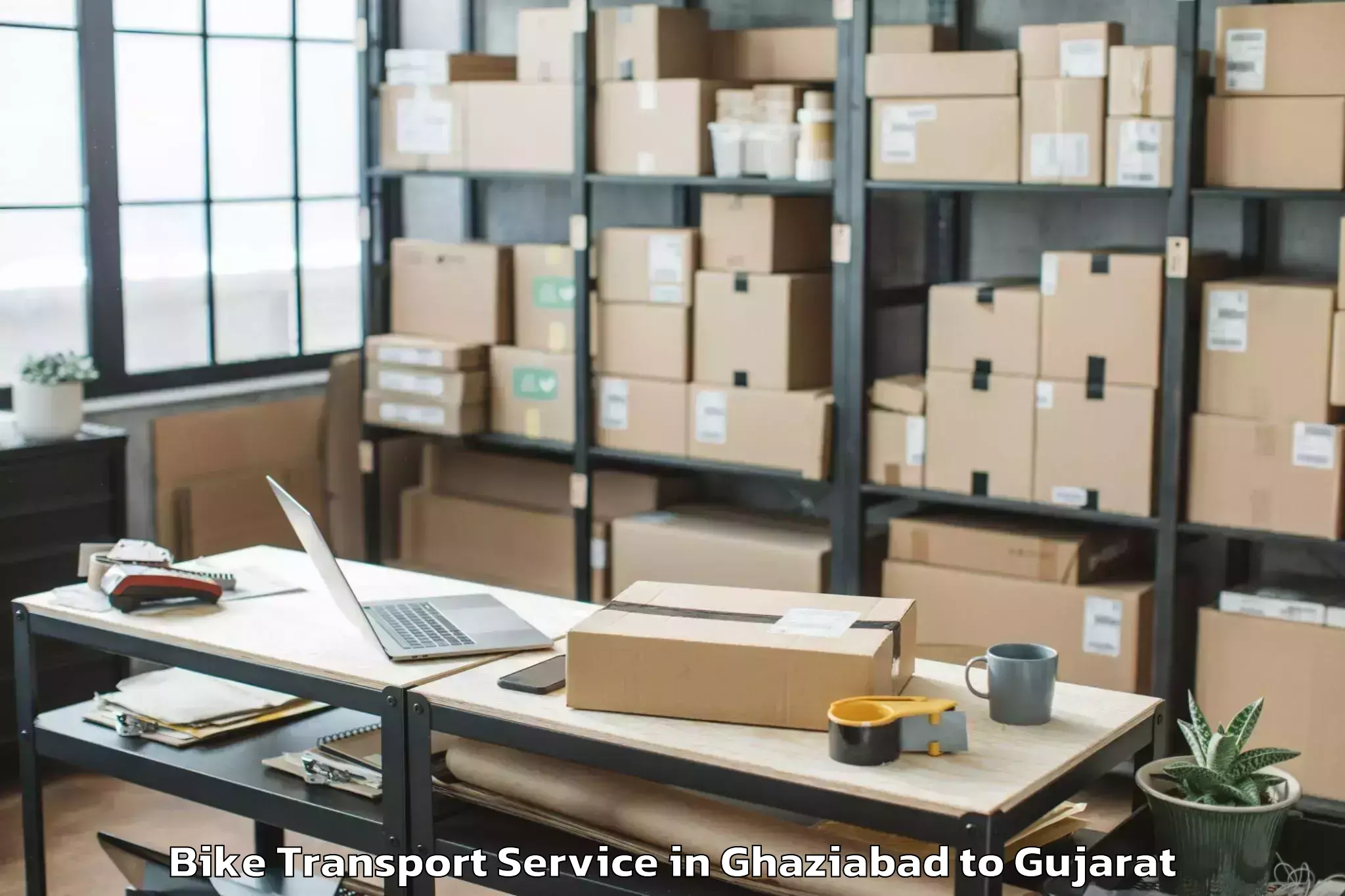 Top Ghaziabad to Dahej Bike Transport Available